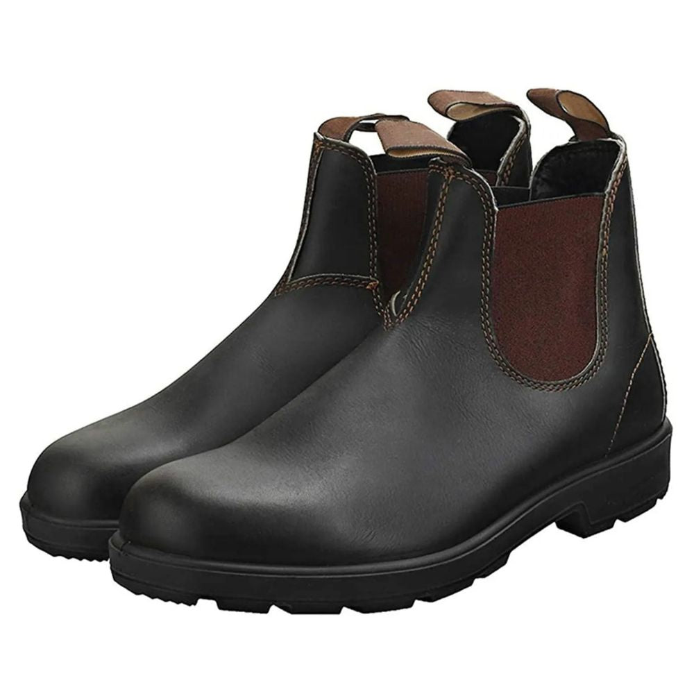 Botines de ante para hombre con diseño elegante y suela resistente, ideales para días fríos de otoño e invierno.